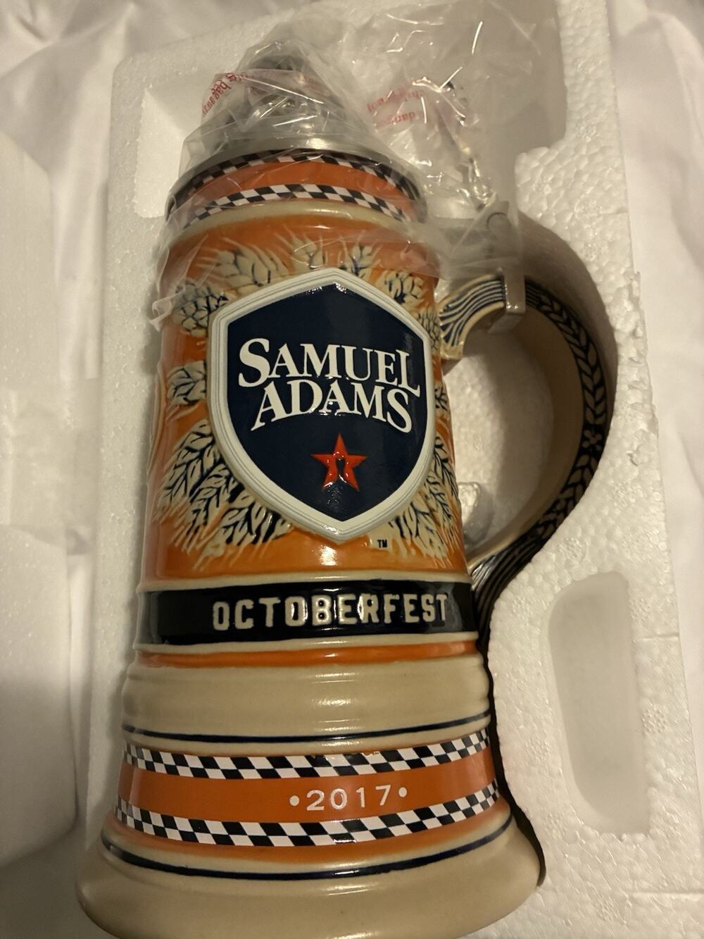 Samuel Adams Octoberfest 2017 Limited Edition Lidded Stein New In box